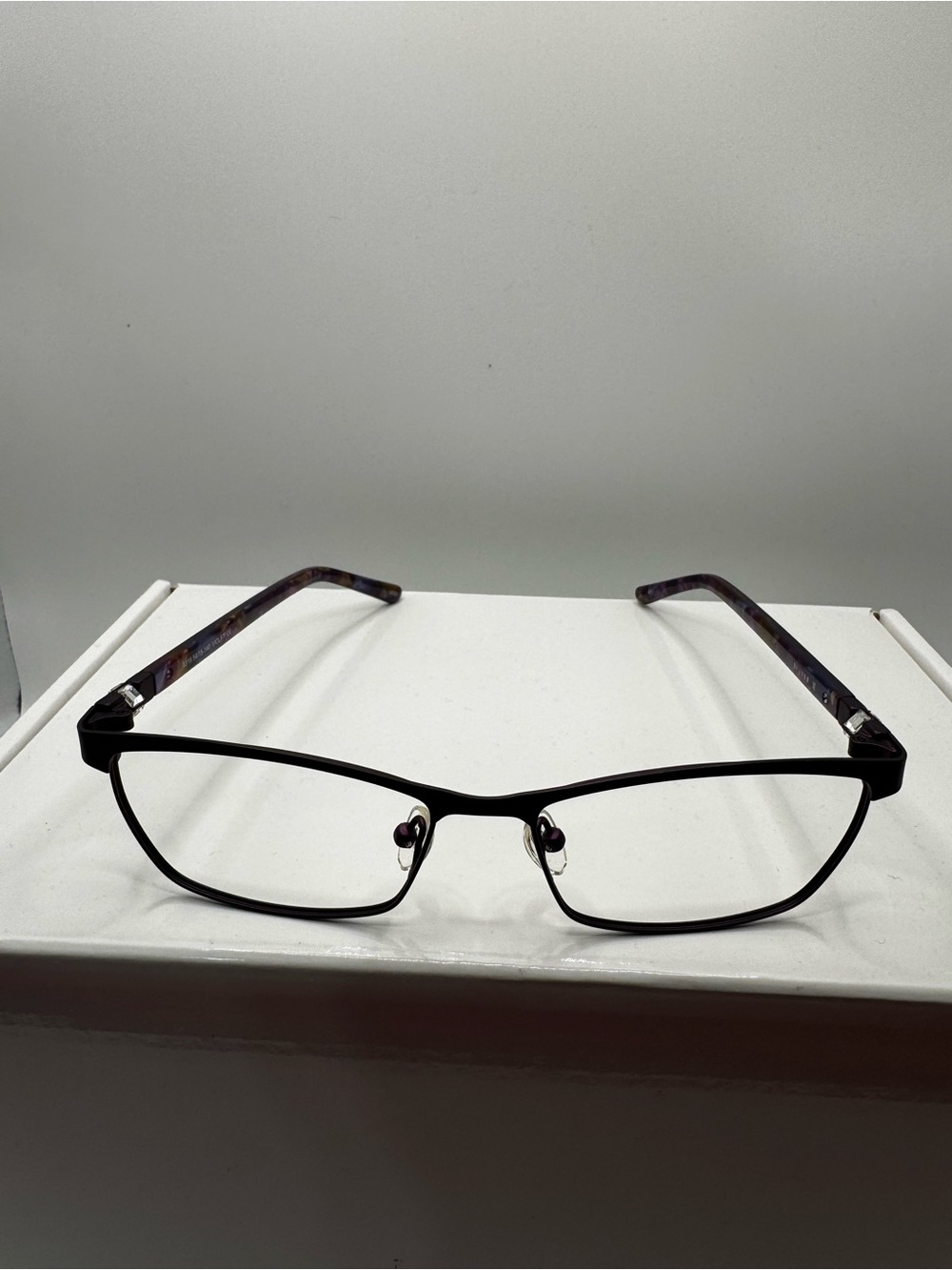 Helium Paris 4318 Eyeglasses Frames Violet Purple Marble Rectangular 54-15-140